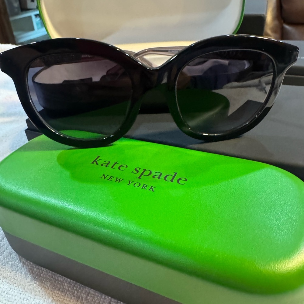 kate spade Black Cat-Eye Sunglasses with Dark Lenses